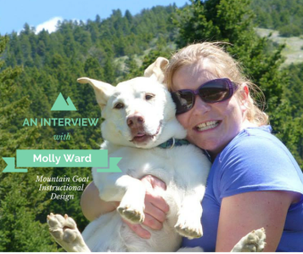 The Top Goat (Molly Ward) on the trail with her dog Ella.